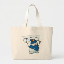 Happy Snowman Tote Bags