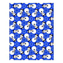 Happy Snowmen Redux Lg Any Color Scrapbook Paper Personalized Letterhead