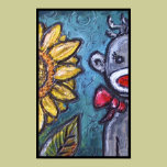 HAPPY Sock Monkey and Sunflower posters
