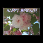 Happy Spring Double Blossoming Cherry Postcard