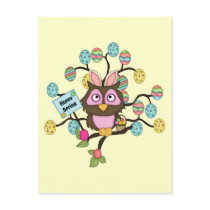 Happy Spring Easter Owl Tees and Gifts Post Cards