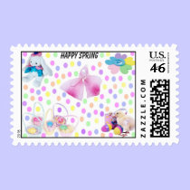 Happy Spring Postage Stamps