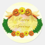 Happy Spring Round Stickers