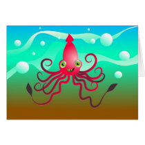 Happy Squid Greeting Cards