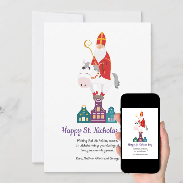 Happy St Nicholas Day Greeting Holiday Card Zazzle