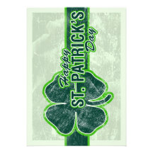 Happy St. Patrick’s Day Shamrock Grunge Invitation