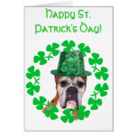 Happy st. Patrick's Day  Boxer Dog Greeting card