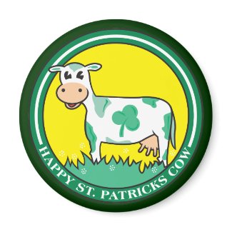 Happy St. Patrick's Day Cow magnet