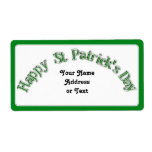 Happy St. Patricks Day Curved Text Image Personalized Shipping Label
