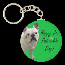Happy St. Patrick's Day French Bulldog keychain keychains