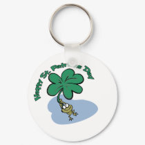 Happy St. Patrick's Day Frog design keychains