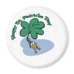 Happy St. Patrick's Day Frog design Fridge Magnets