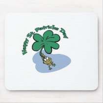 Happy St. Patrick's Day Frog design mousepads by Eholidayz Happy St. Patrick's Day Frog design mousepads