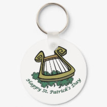 Happy St. Patrick's Day Harp keychains