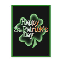 Happy St Patrick's Day (Irish Flag Color Text) Postcards