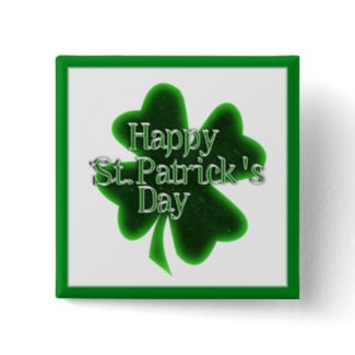 Happy St. Patricks Day Shamrock button