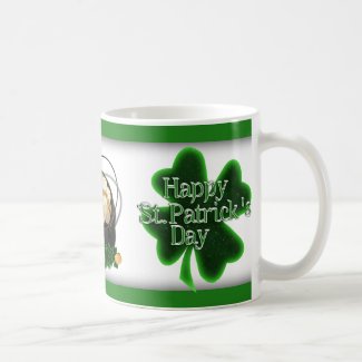 Happy St. Patricks Day Shamrock Classic White Coffee Mug