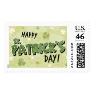 Happy St Patrick's Day Shamrocks - Large stamp