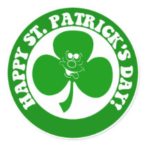 HAPPY ST PATRICK'S DAY ROUND STICKERS