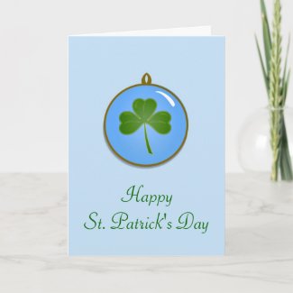 Happy St. Patrick's Day with shamrock clover card