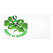 Happy St Patrick's scary clown Custom Photo Card