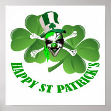 Happy St Patrick's scary clown Poster