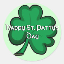 Happy St. Patty's Day green shamrock stickers