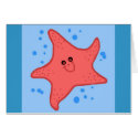 Happy starfish blank card