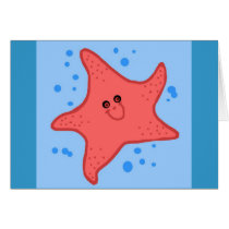 Happy starfish blank card