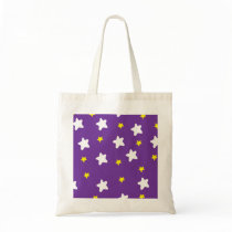 Happy Stars Purple Tote Bag