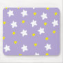 Happy Stars Purple Mouse Pad