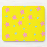 Happy Stars Yellow Mouse Pads