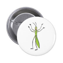 Happy Stick Insect Cartoon Pins