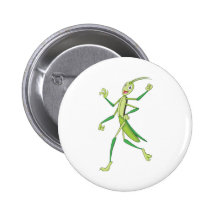 Happy Stick Insect Pinback Buttons