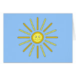 Happy Summer Sun. Yellow and Blue. Greeting Cards