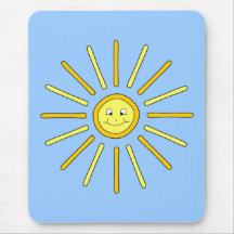 Happy Summer Sun. Yellow and Blue. Mousepads