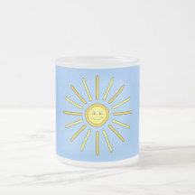 Happy Summer Sun. Yellow and Blue. Mug