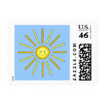 Happy Summer Sun. Yellow and Blue. Postage