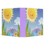 happy  sun and mountain scene notebook binders