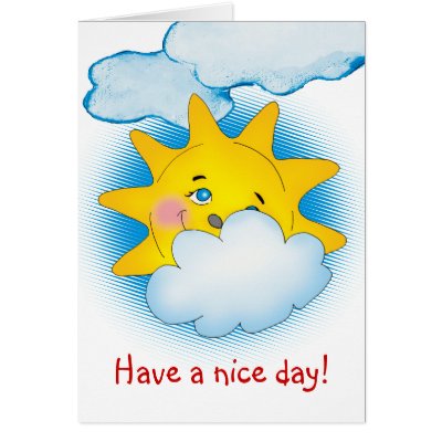 cartoon sun and clouds. Happy sun amp;amp; clouds - Card