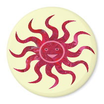 Happy Sun Face Design magnets