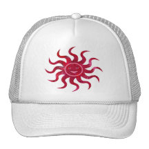 Happy Sun Face Design Mesh Hats