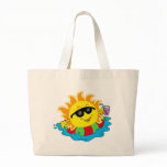 Happy Sun in the Pool Tote Bags