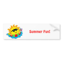 Happy Sun in the Pool Bumper Sticker
