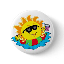 Happy Sun in the Pool Buttons