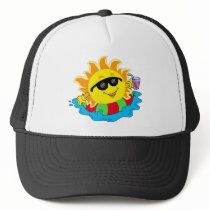 Happy Sun in the Pool Mesh Hat