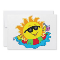 Happy Sun in the Pool Personalized Announcement