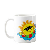 Happy Sun in the Pool Coffee Mugs