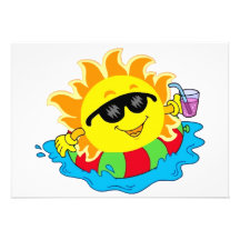 Happy Sun in the Pool Personalized Announcement