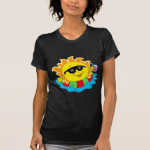 Happy Sun in the Pool Tee Shirts